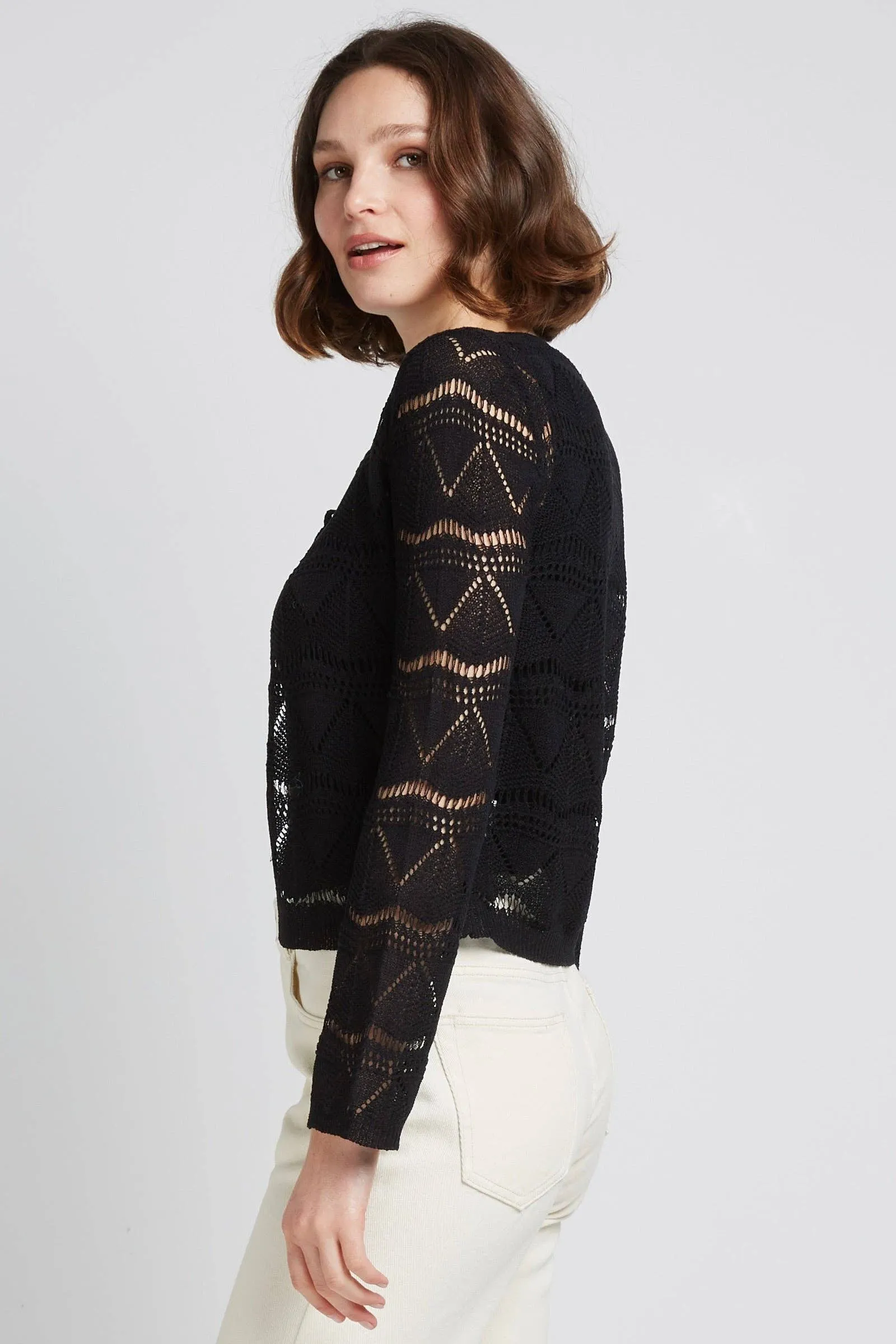 Andy and Lucy Paris- Openwork texture cardigan