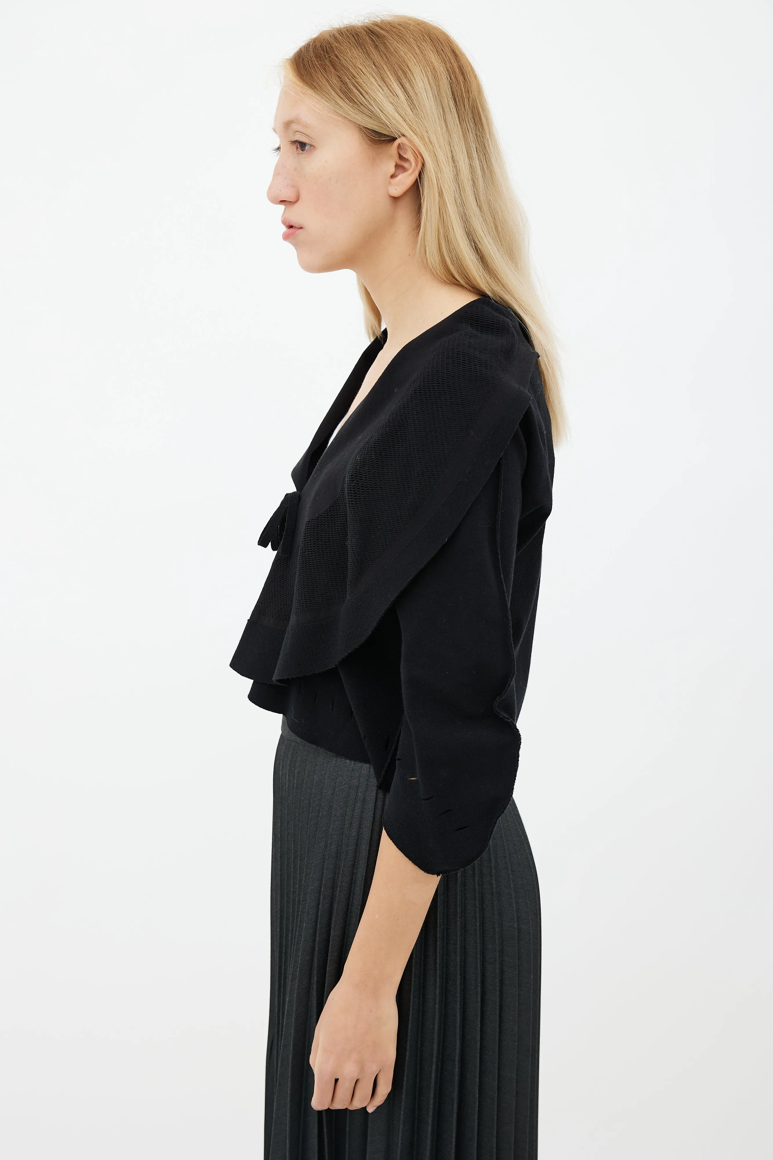 Black Cut-Out Cardigan