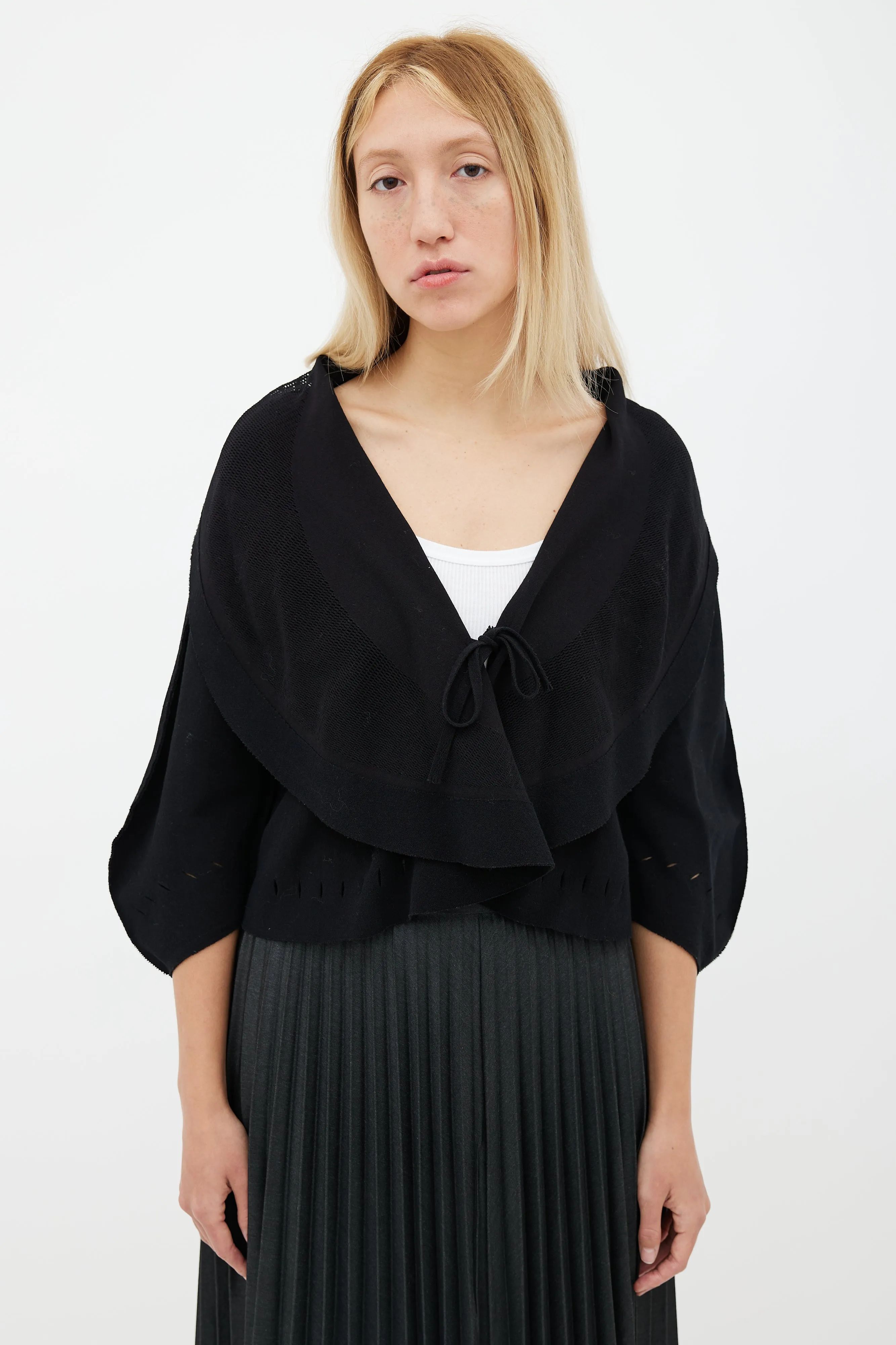 Black Cut-Out Cardigan