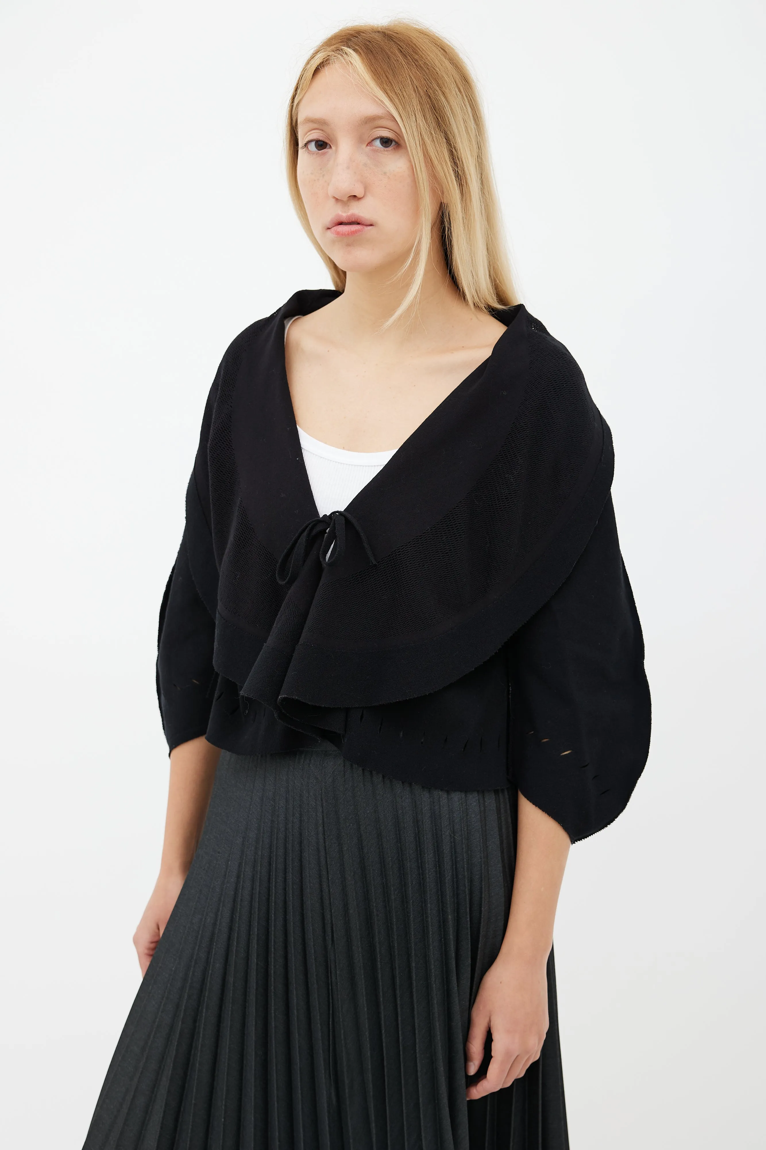 Black Cut-Out Cardigan