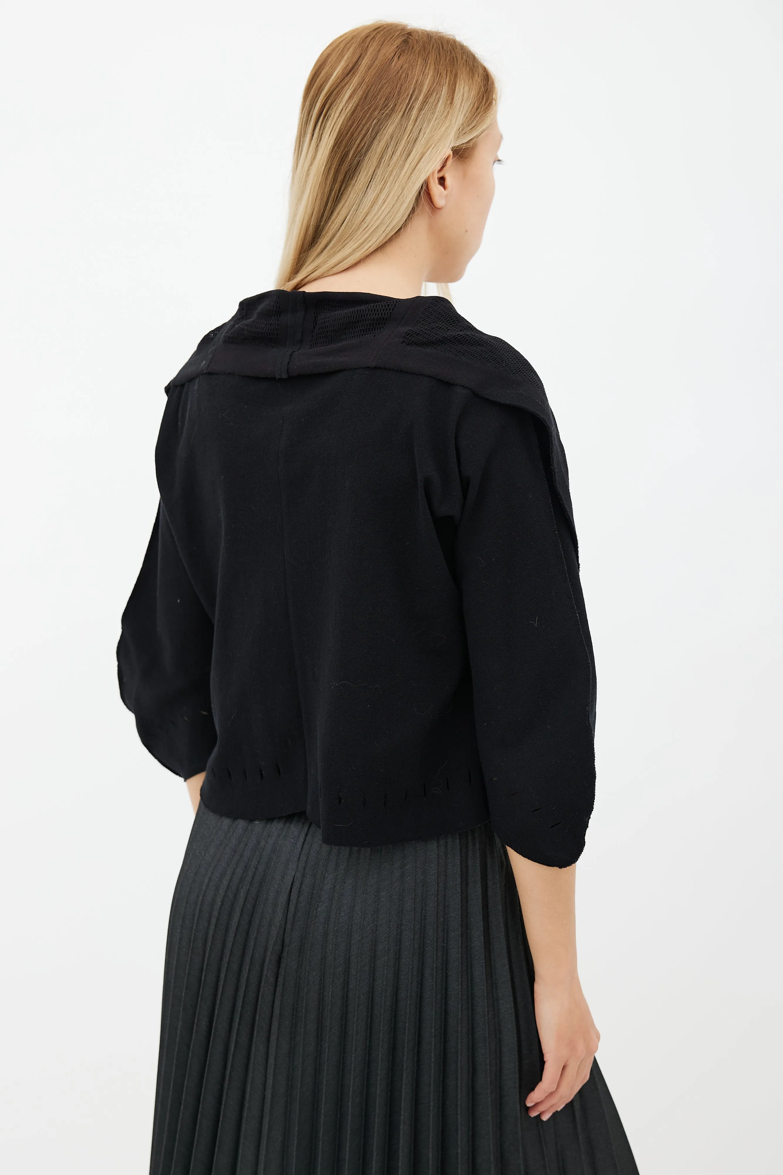 Black Cut-Out Cardigan