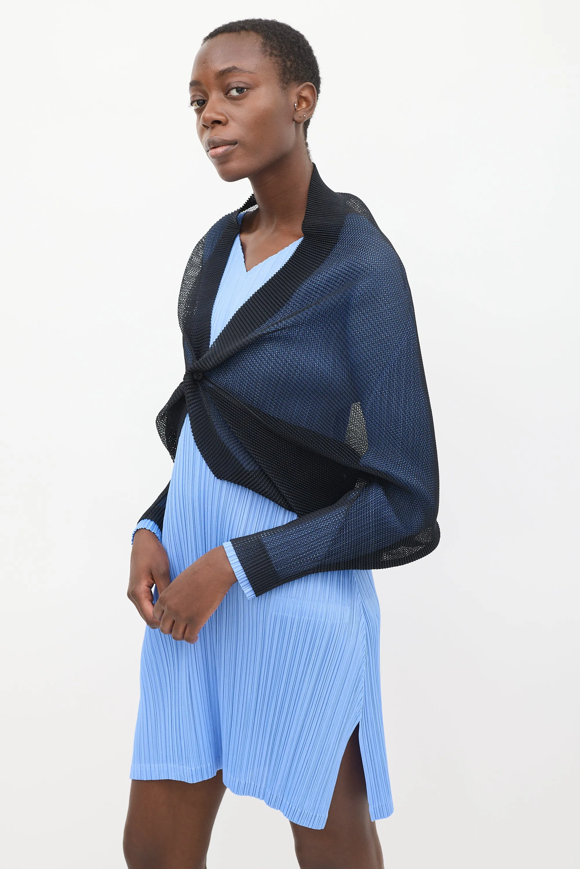 Black Mesh Bolero Cardigan