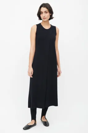 Black Silk Knit Wrap Tunic