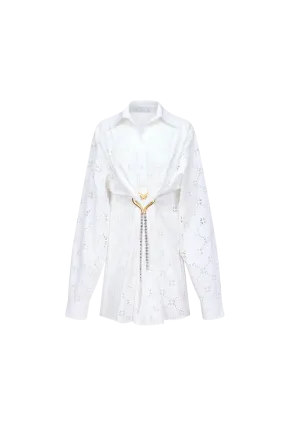 Broderie Anglaise Heart Draped Tunic