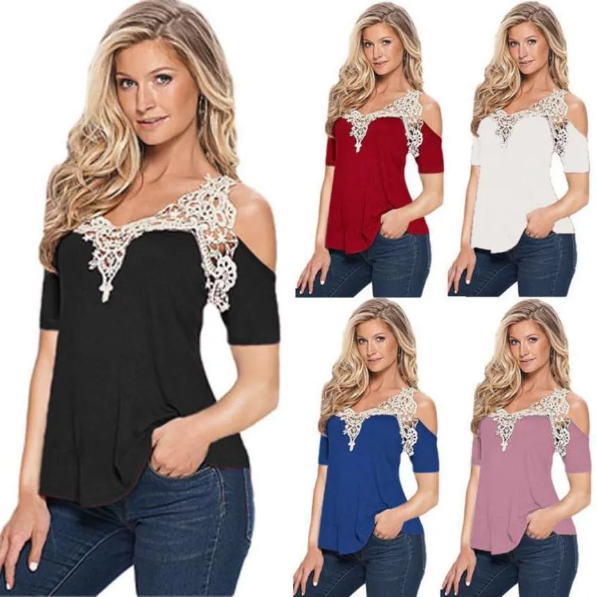 Casual Off Shoulder Lace Top