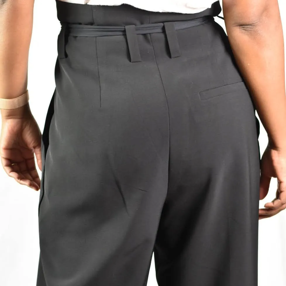 COS Belted Pleated Black Pants Size 10