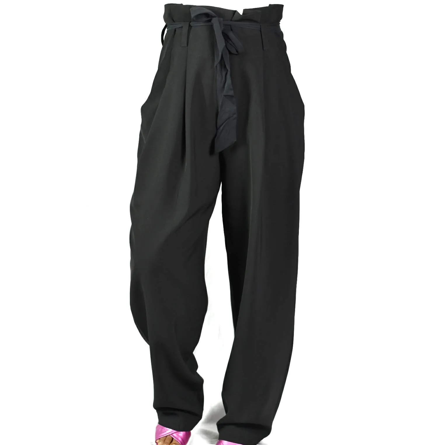 COS Belted Pleated Black Pants Size 10