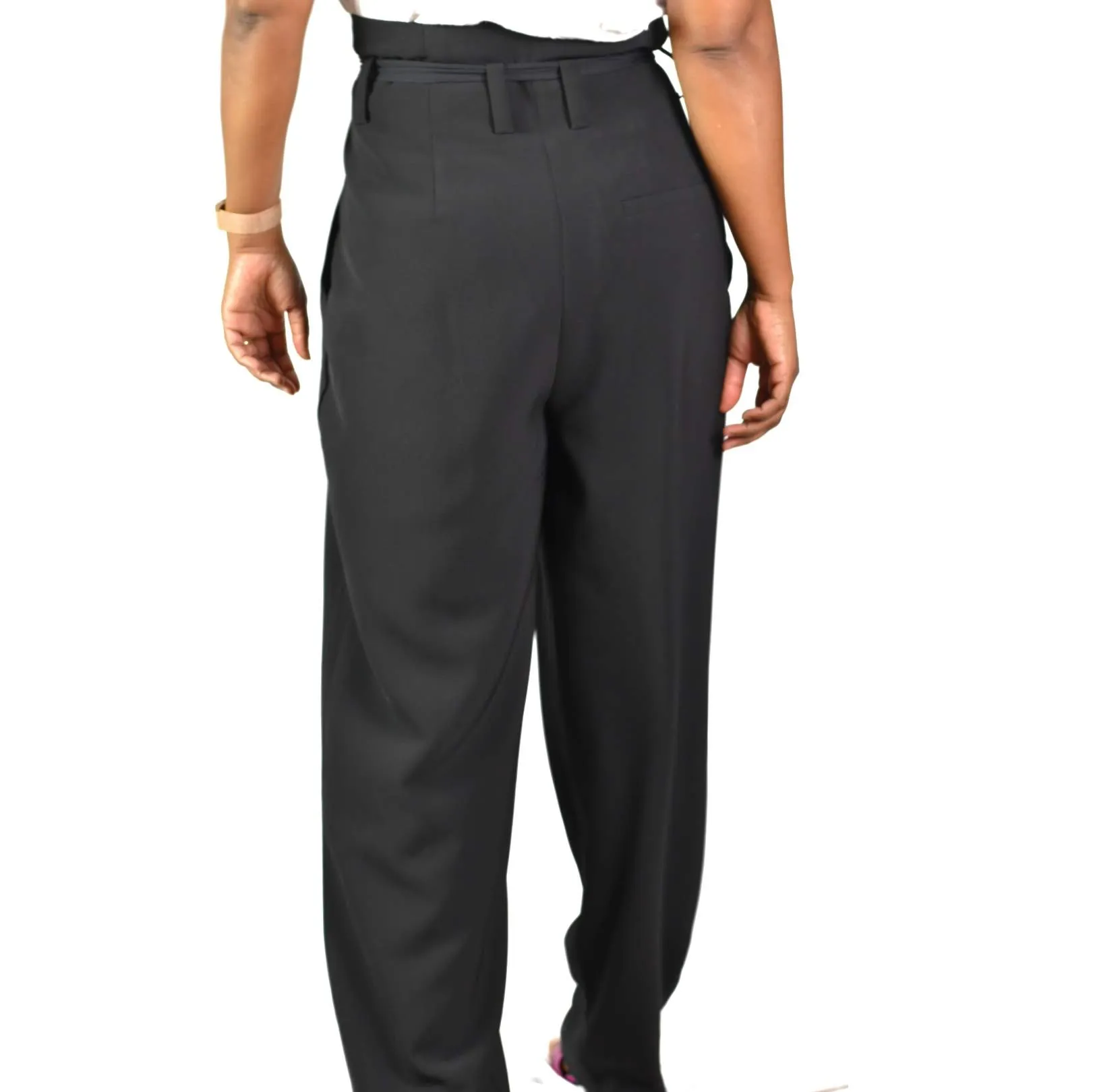 COS Belted Pleated Black Pants Size 10