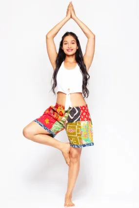 Cotton Kantha Patch Shorts