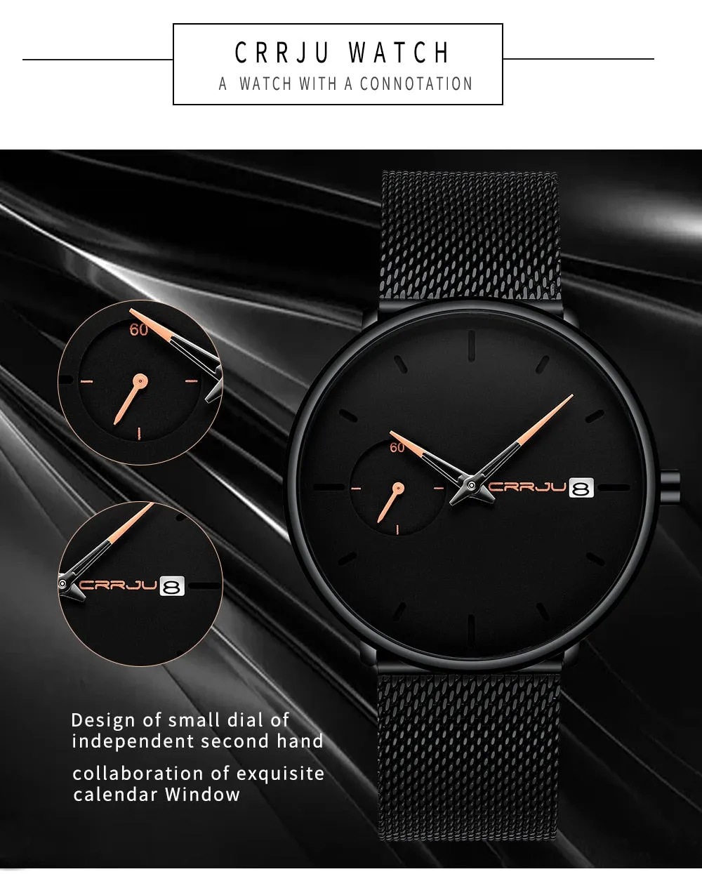 Crrju Sport Watch Men Waterproof Date Calendar Men's Watch Business Casual Watches For Men Watch Fashion Male Clock Reloj Hombre