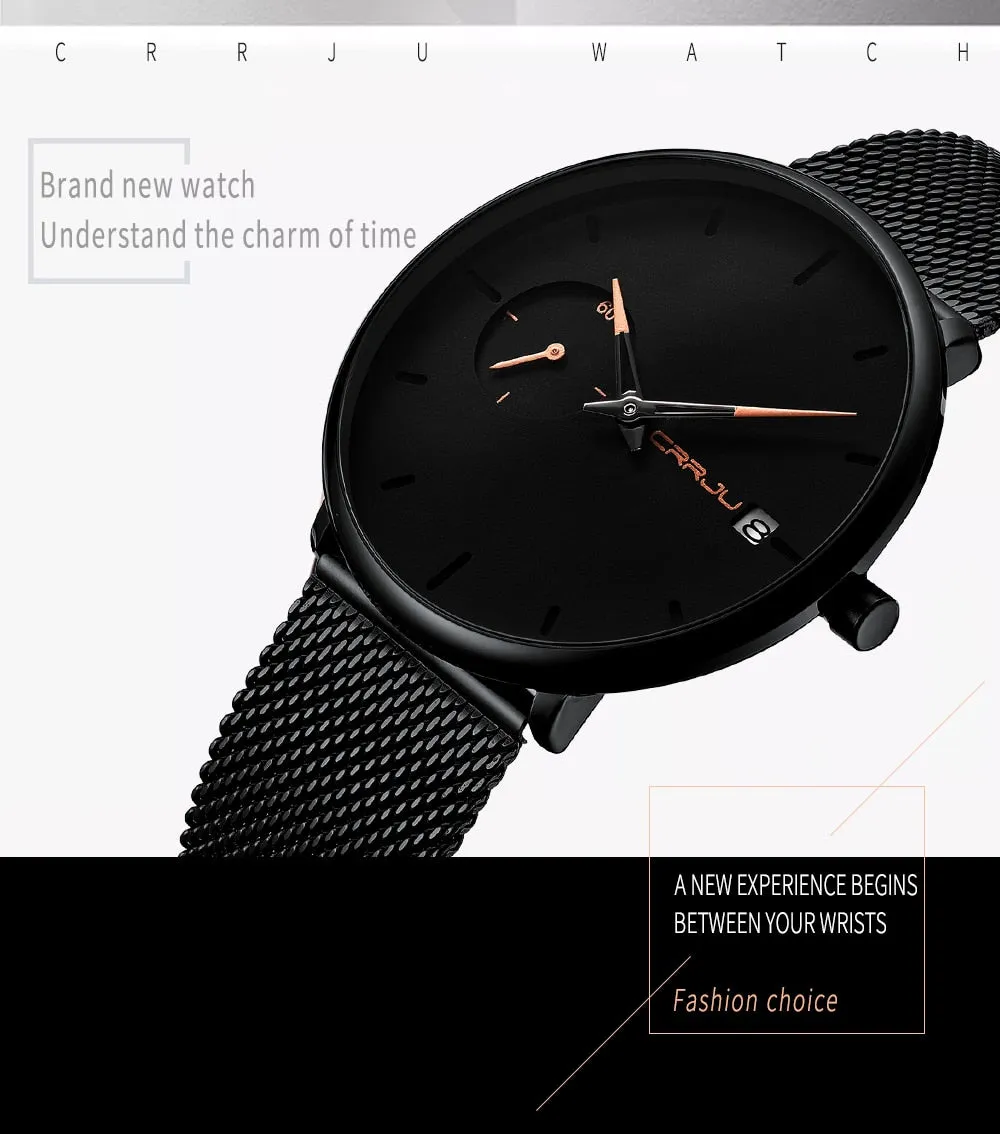 Crrju Sport Watch Men Waterproof Date Calendar Men's Watch Business Casual Watches For Men Watch Fashion Male Clock Reloj Hombre