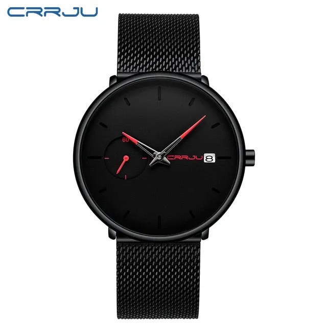 Crrju Sport Watch Men Waterproof Date Calendar Men's Watch Business Casual Watches For Men Watch Fashion Male Clock Reloj Hombre
