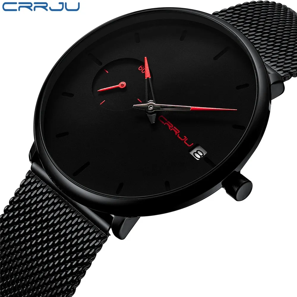 Crrju Sport Watch Men Waterproof Date Calendar Men's Watch Business Casual Watches For Men Watch Fashion Male Clock Reloj Hombre