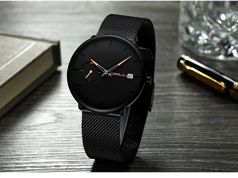 Crrju Sport Watch Men Waterproof Date Calendar Men's Watch Business Casual Watches For Men Watch Fashion Male Clock Reloj Hombre