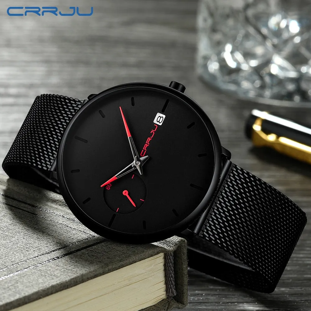 Crrju Sport Watch Men Waterproof Date Calendar Men's Watch Business Casual Watches For Men Watch Fashion Male Clock Reloj Hombre