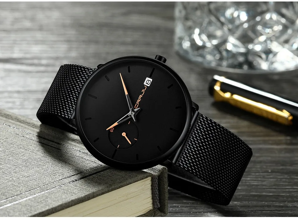 Crrju Sport Watch Men Waterproof Date Calendar Men's Watch Business Casual Watches For Men Watch Fashion Male Clock Reloj Hombre