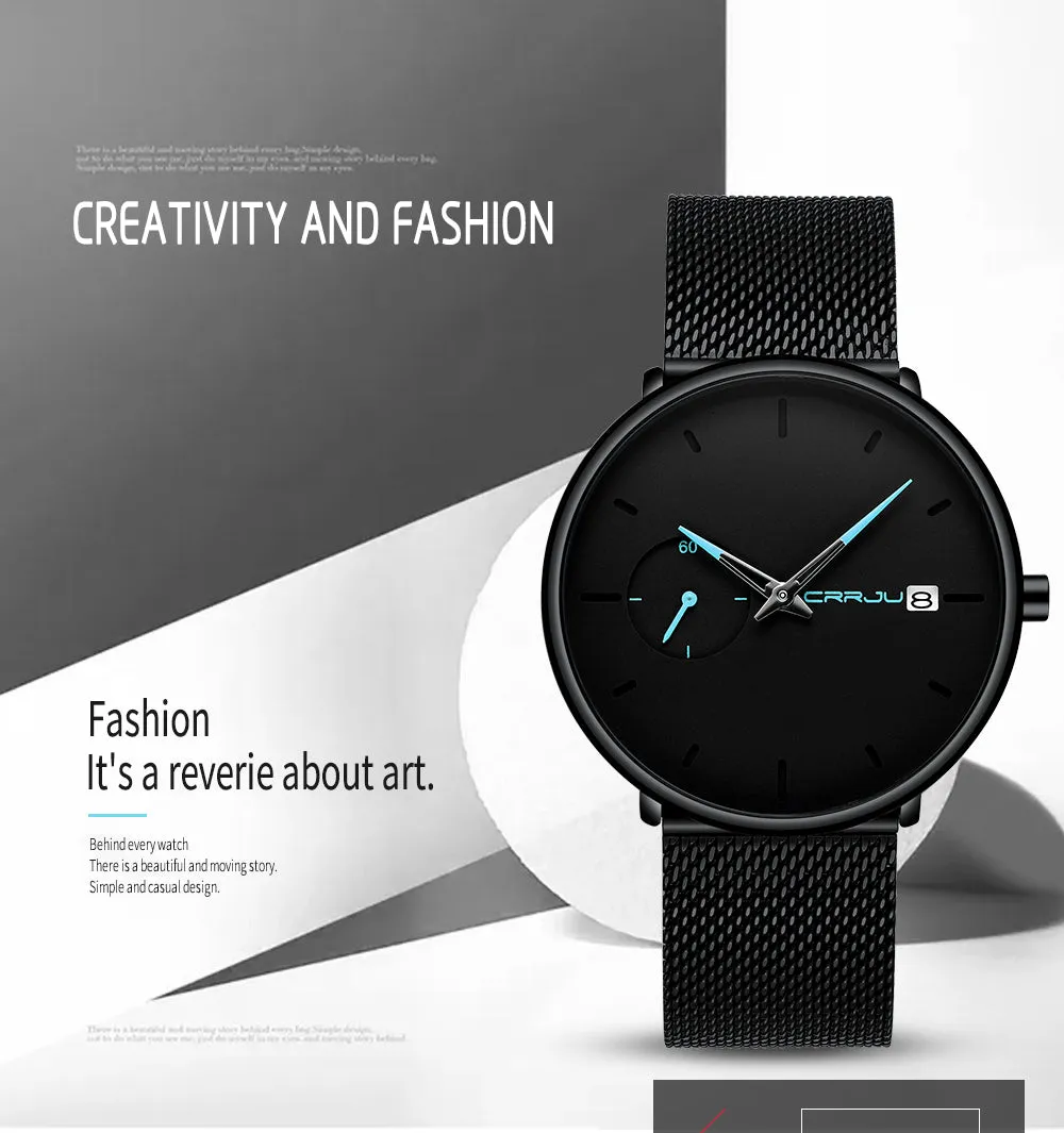 Crrju Sport Watch Men Waterproof Date Calendar Men's Watch Business Casual Watches For Men Watch Fashion Male Clock Reloj Hombre