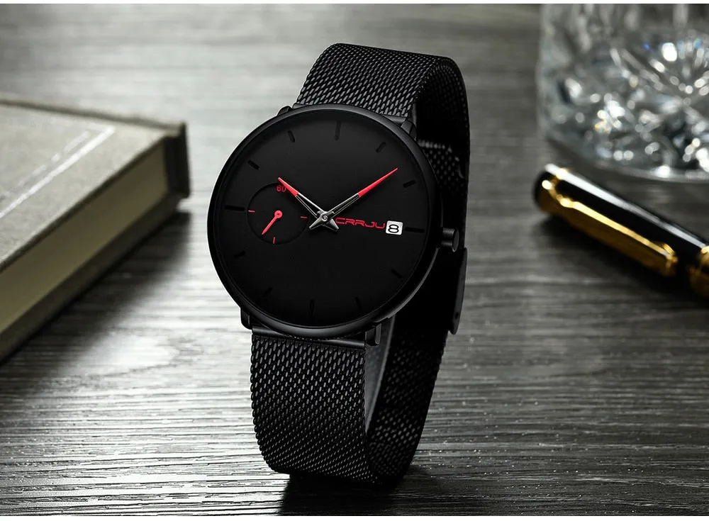 Crrju Sport Watch Men Waterproof Date Calendar Men's Watch Business Casual Watches For Men Watch Fashion Male Clock Reloj Hombre