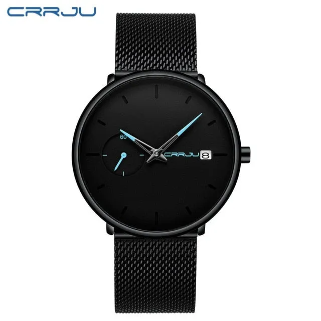 Crrju Sport Watch Men Waterproof Date Calendar Men's Watch Business Casual Watches For Men Watch Fashion Male Clock Reloj Hombre
