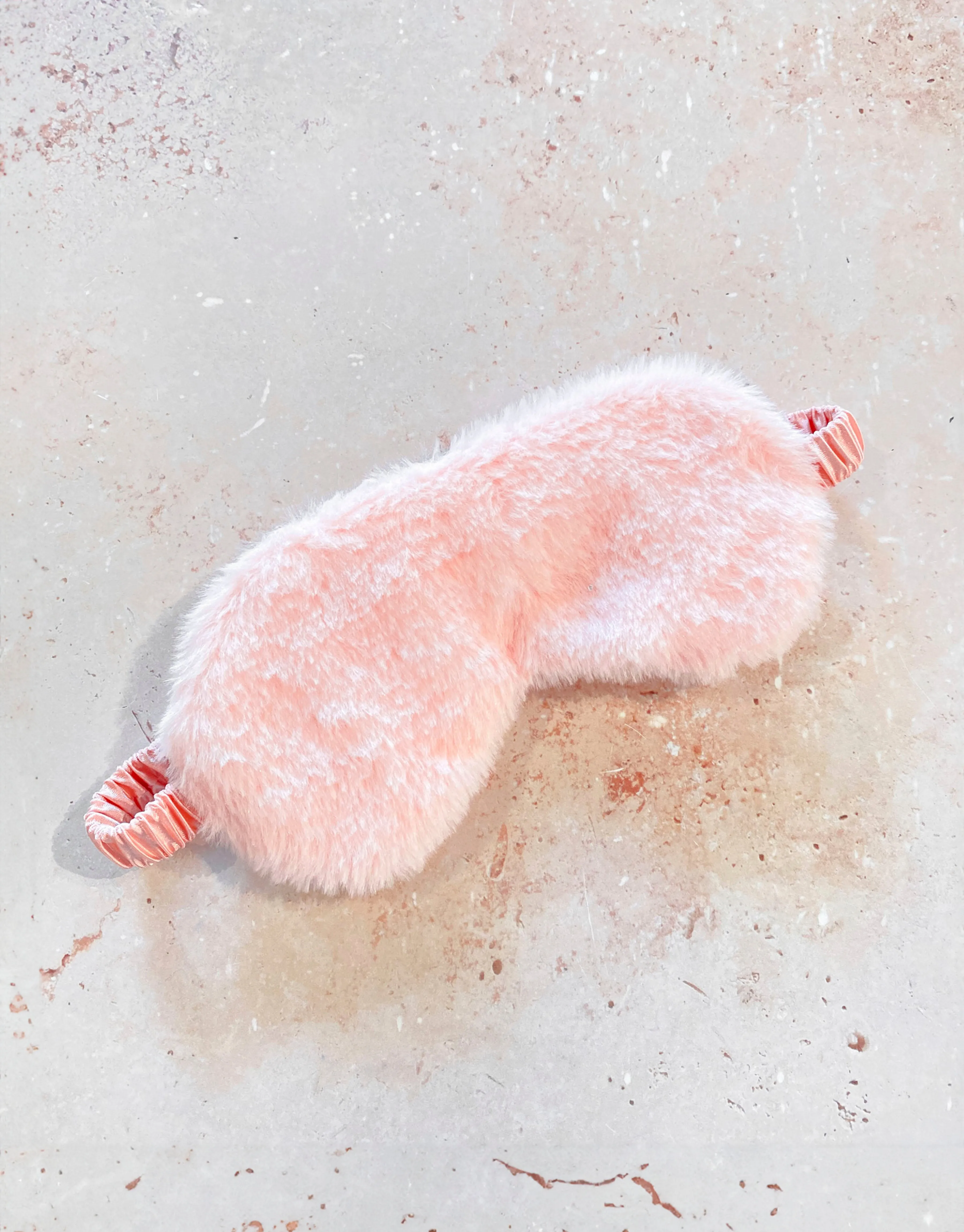 Fluffy Satin Sleep Eye Mask - Coral