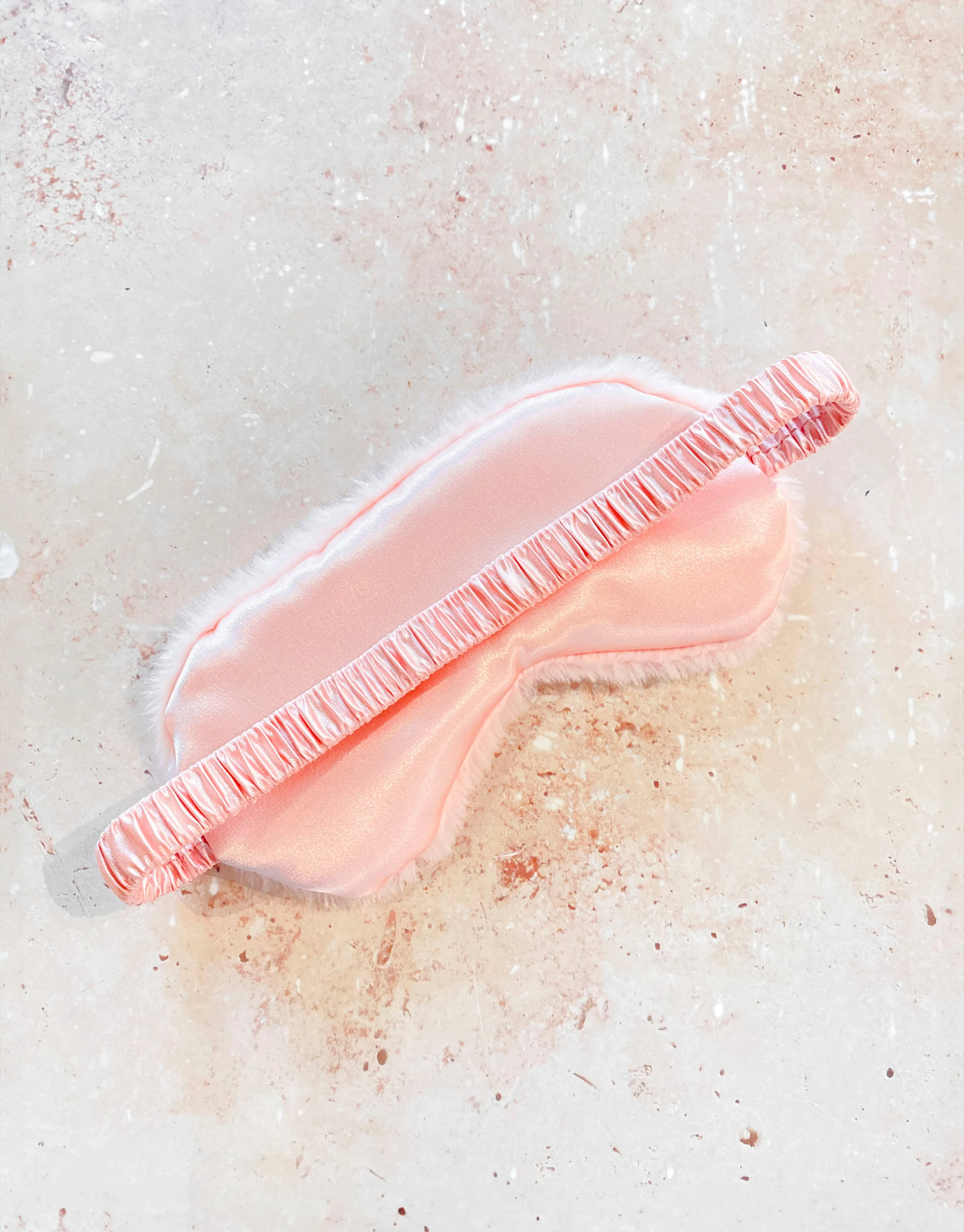 Fluffy Satin Sleep Eye Mask - Coral