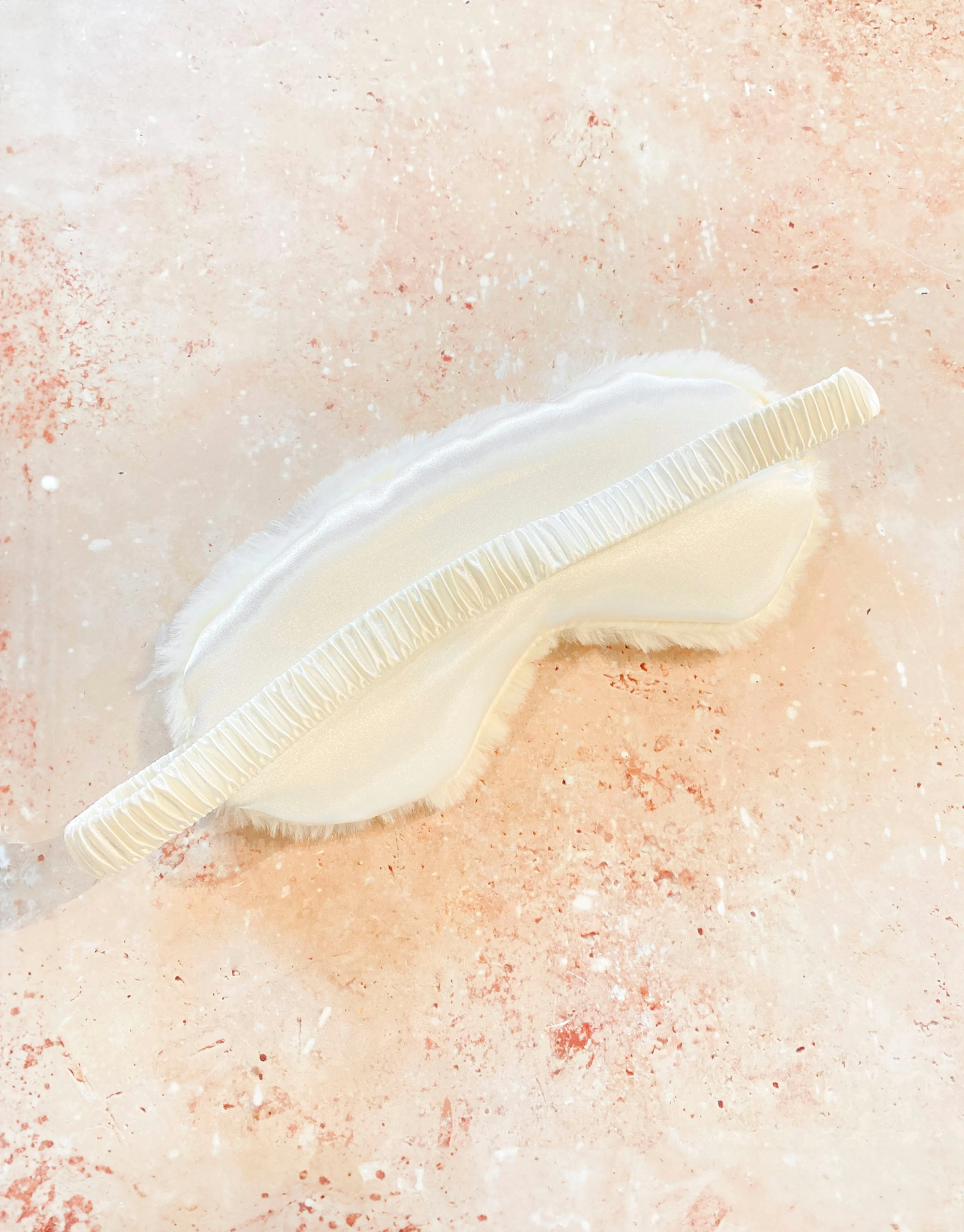 Fluffy Satin Sleep Eye Mask - Ivory