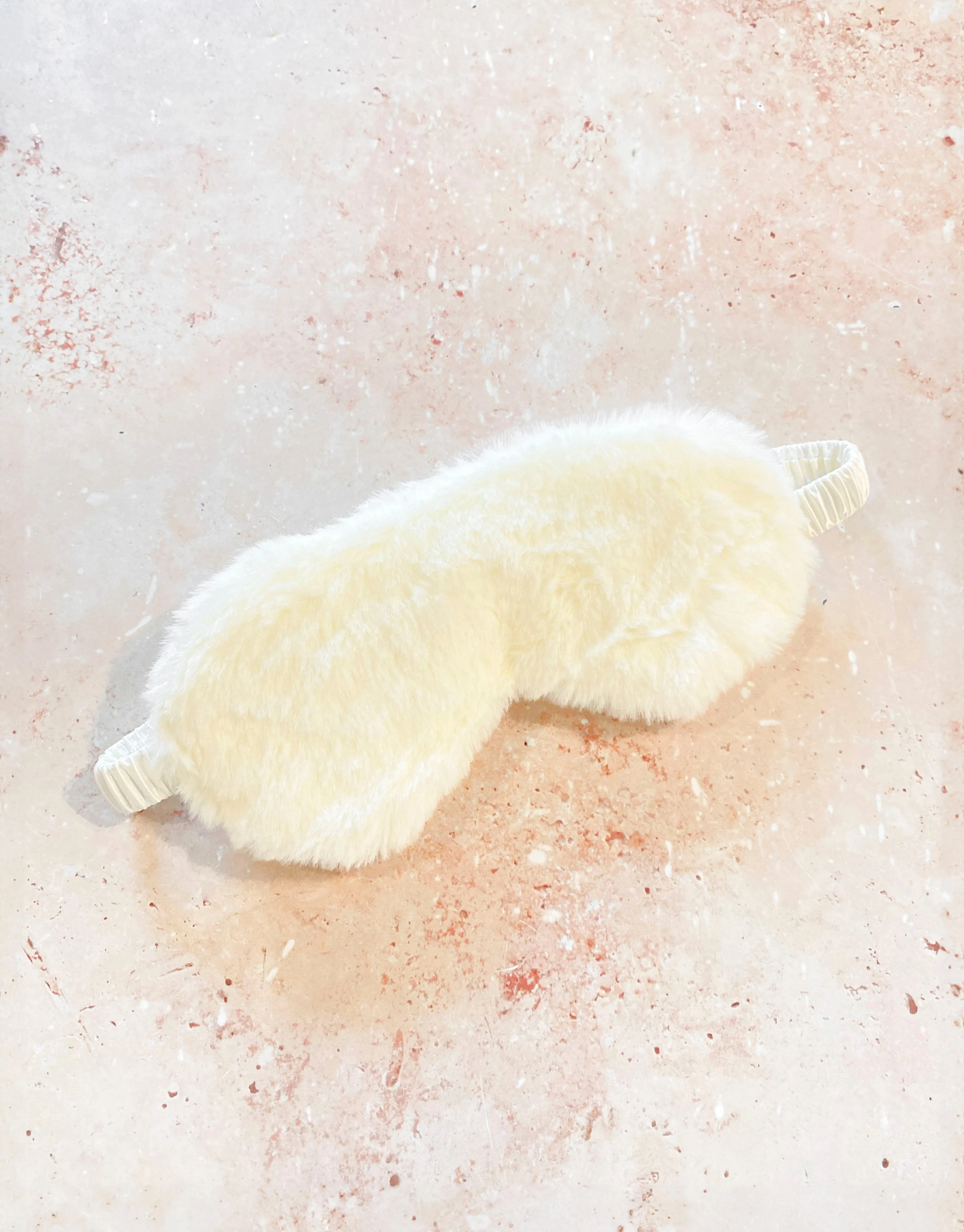 Fluffy Satin Sleep Eye Mask - Ivory