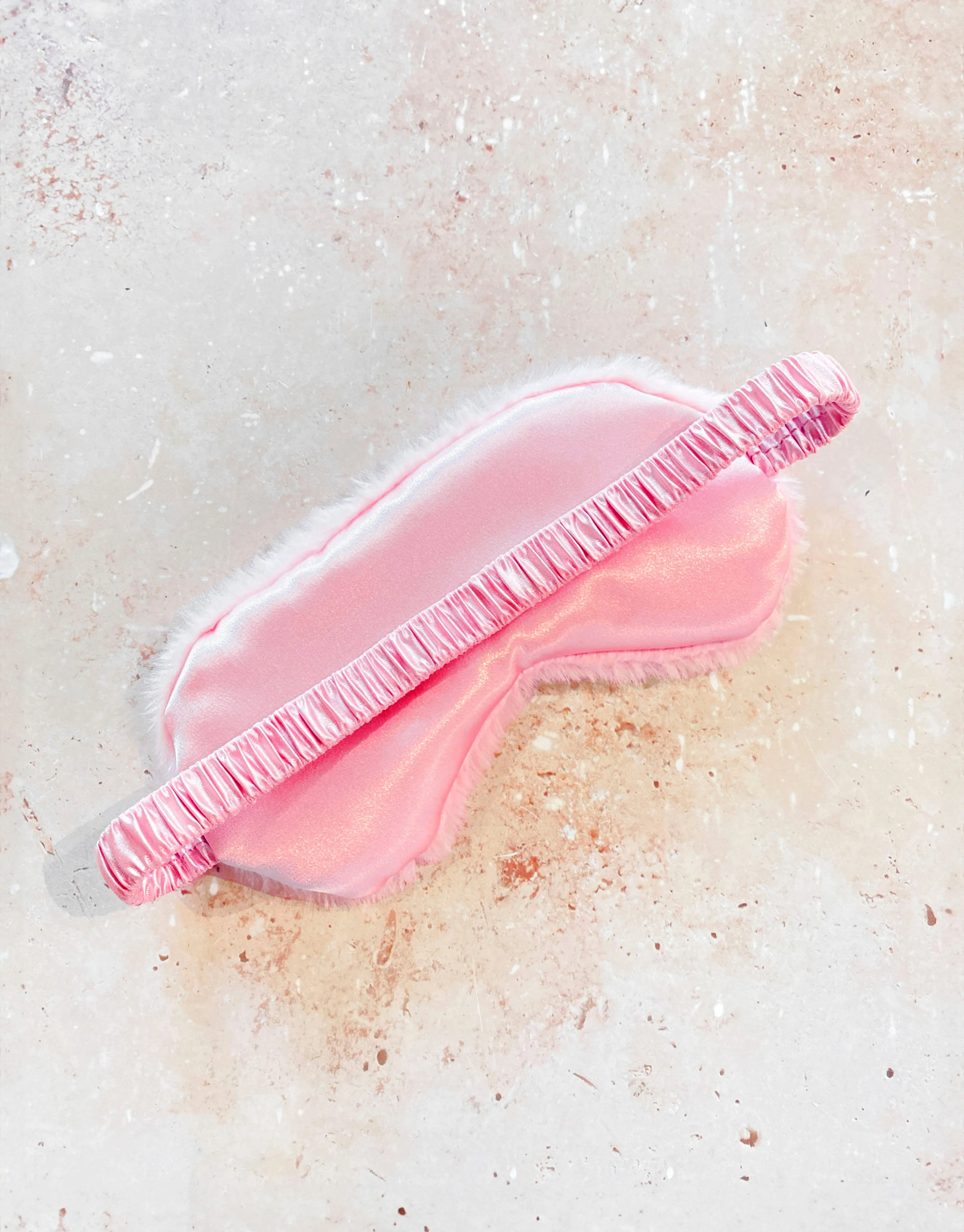 Fluffy Satin Sleep Eye Mask - Pink