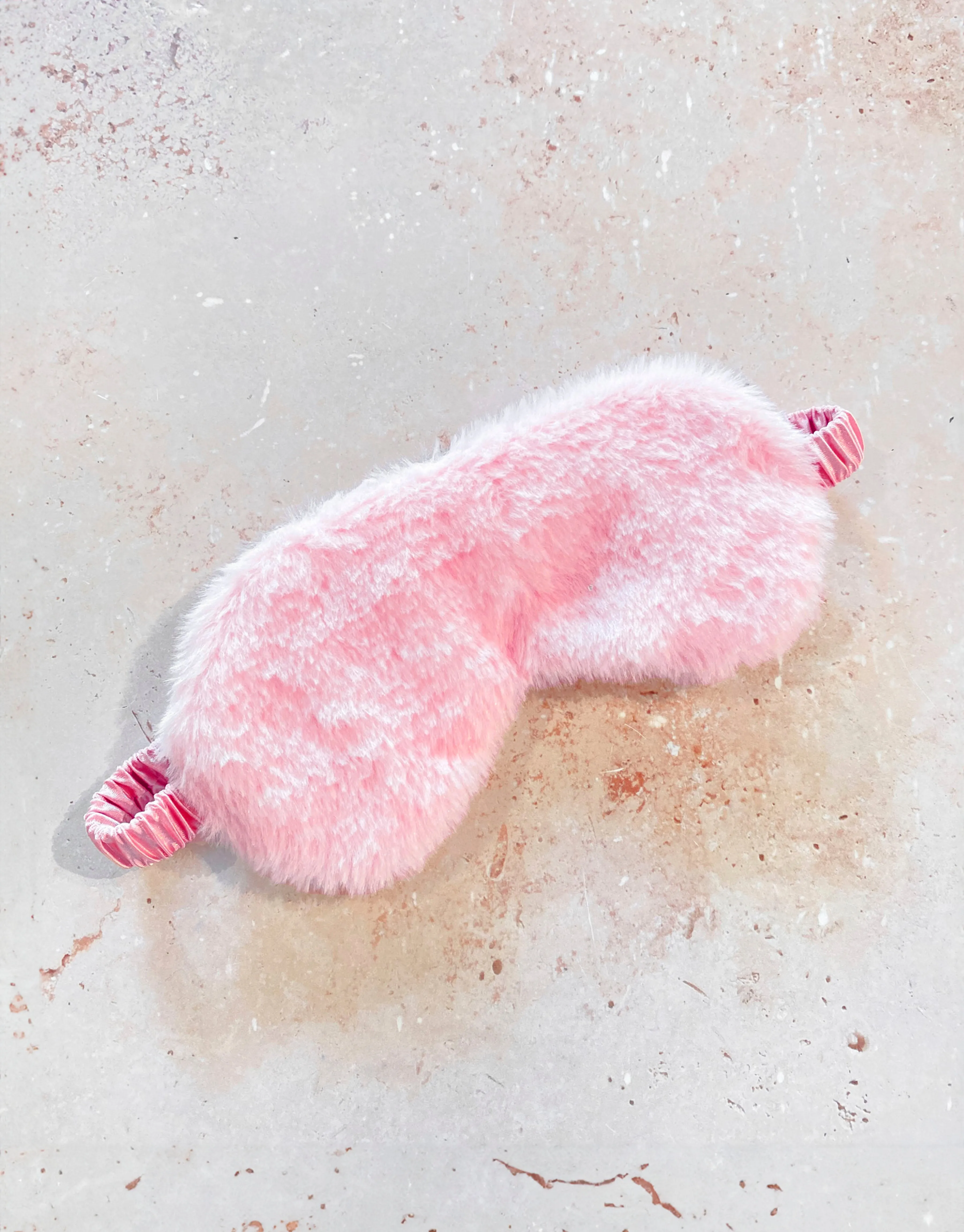 Fluffy Satin Sleep Eye Mask - Pink