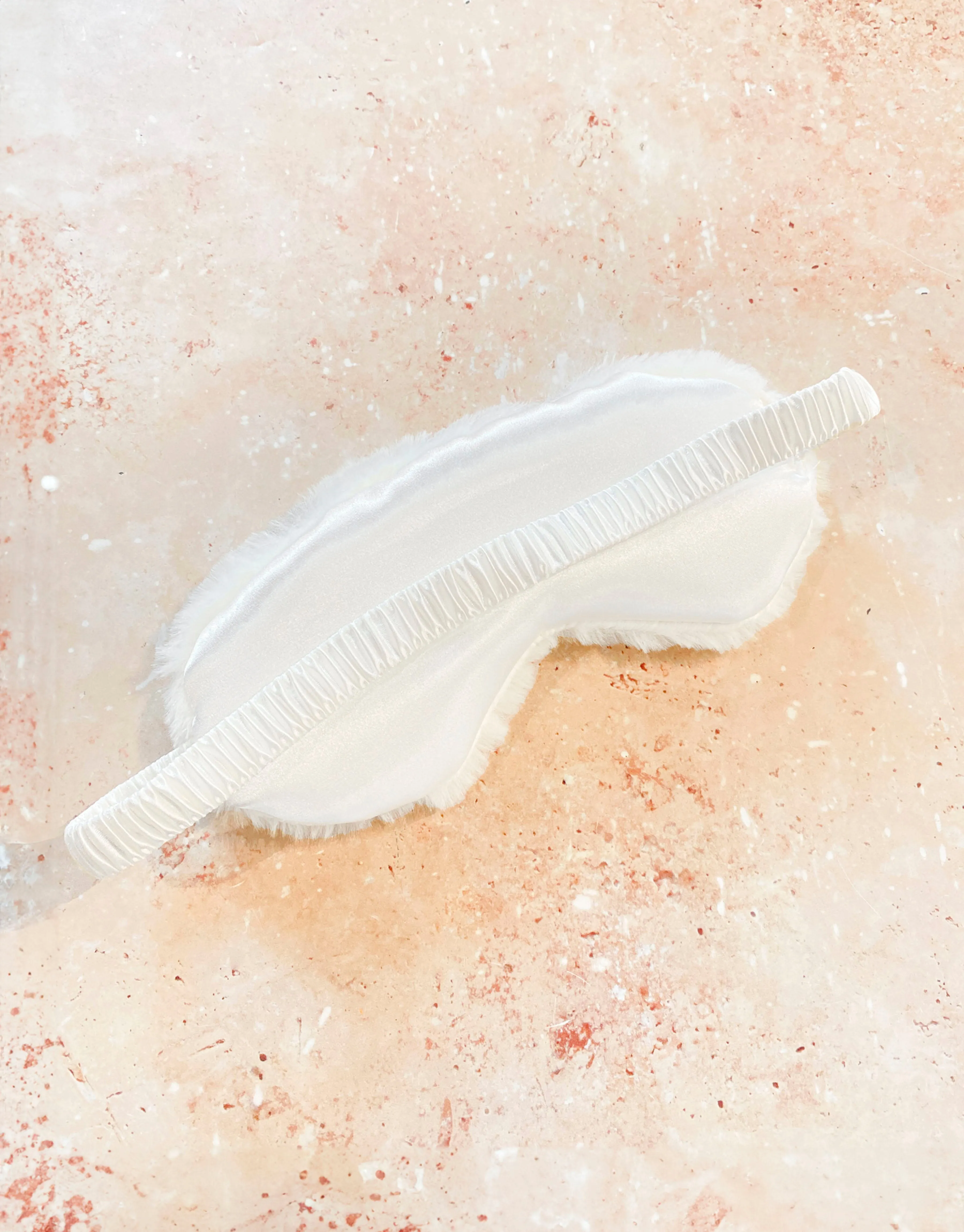 Fluffy Satin Sleep Eye Mask - White