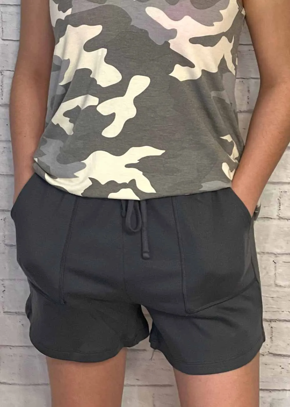 Grey Cotton Shorts