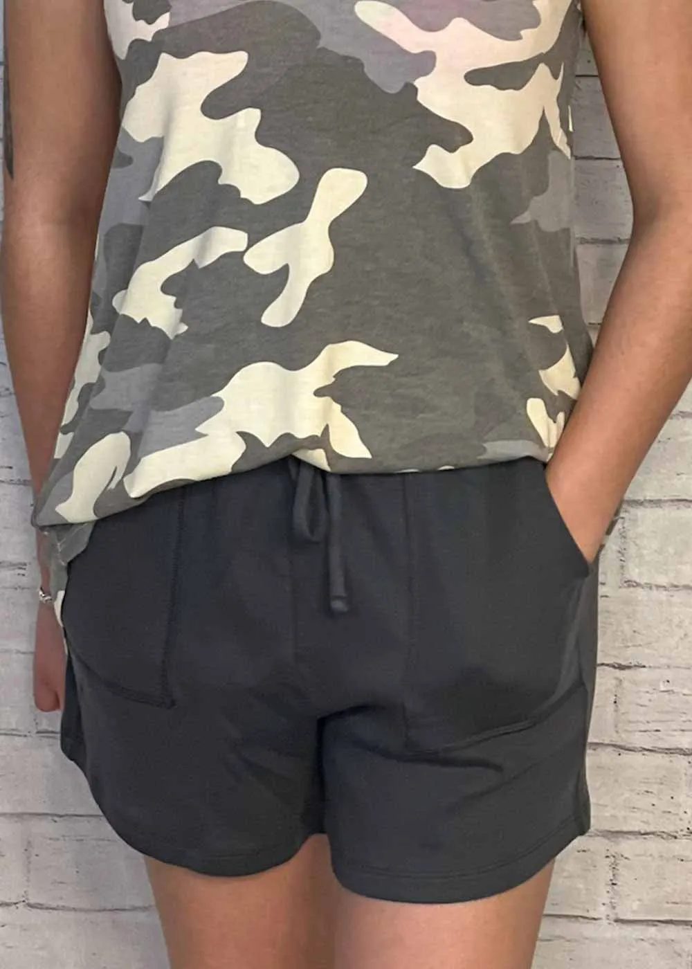Grey Cotton Shorts