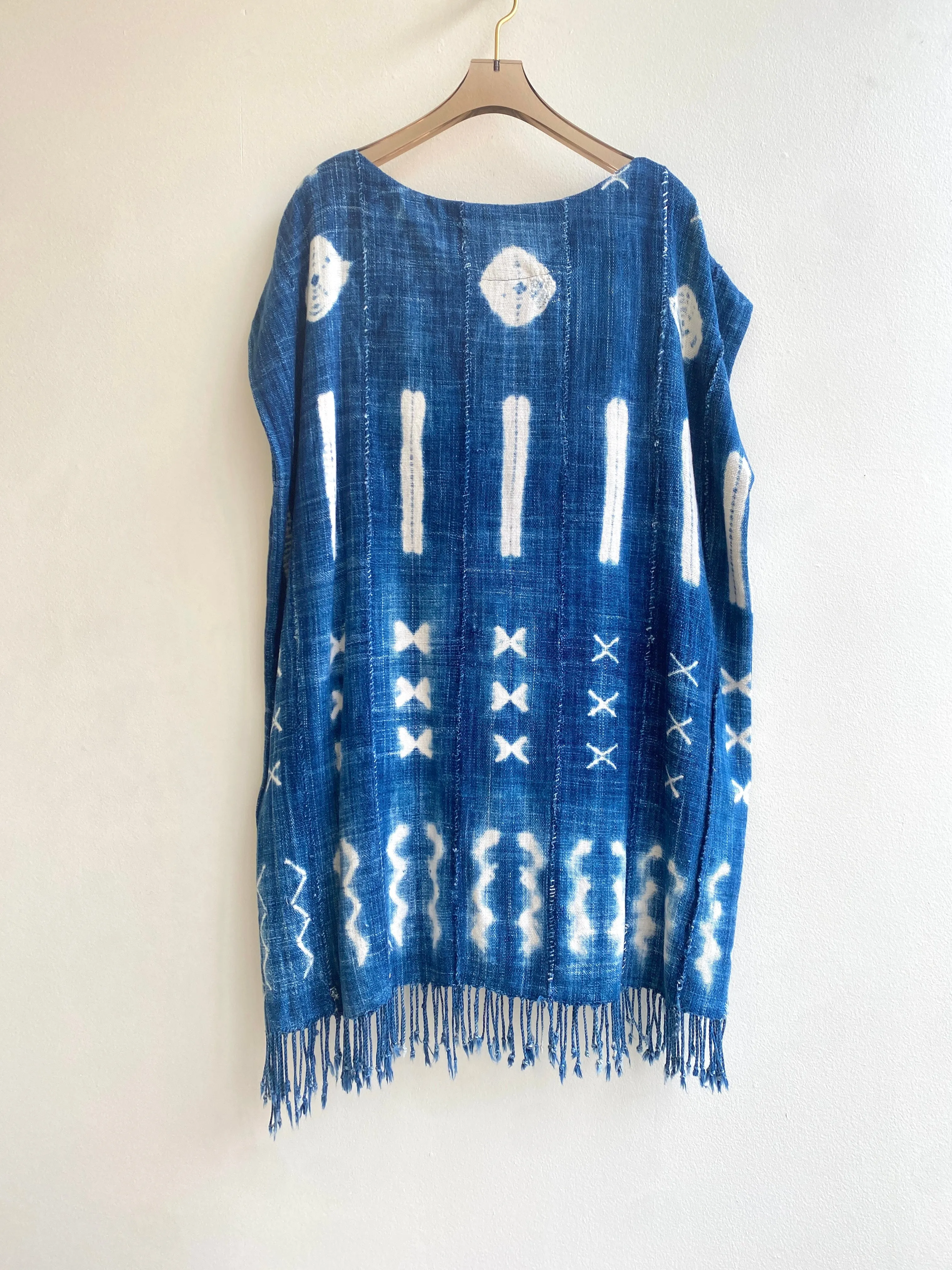 Indigo Shibori Tunic Dress (Cotton)