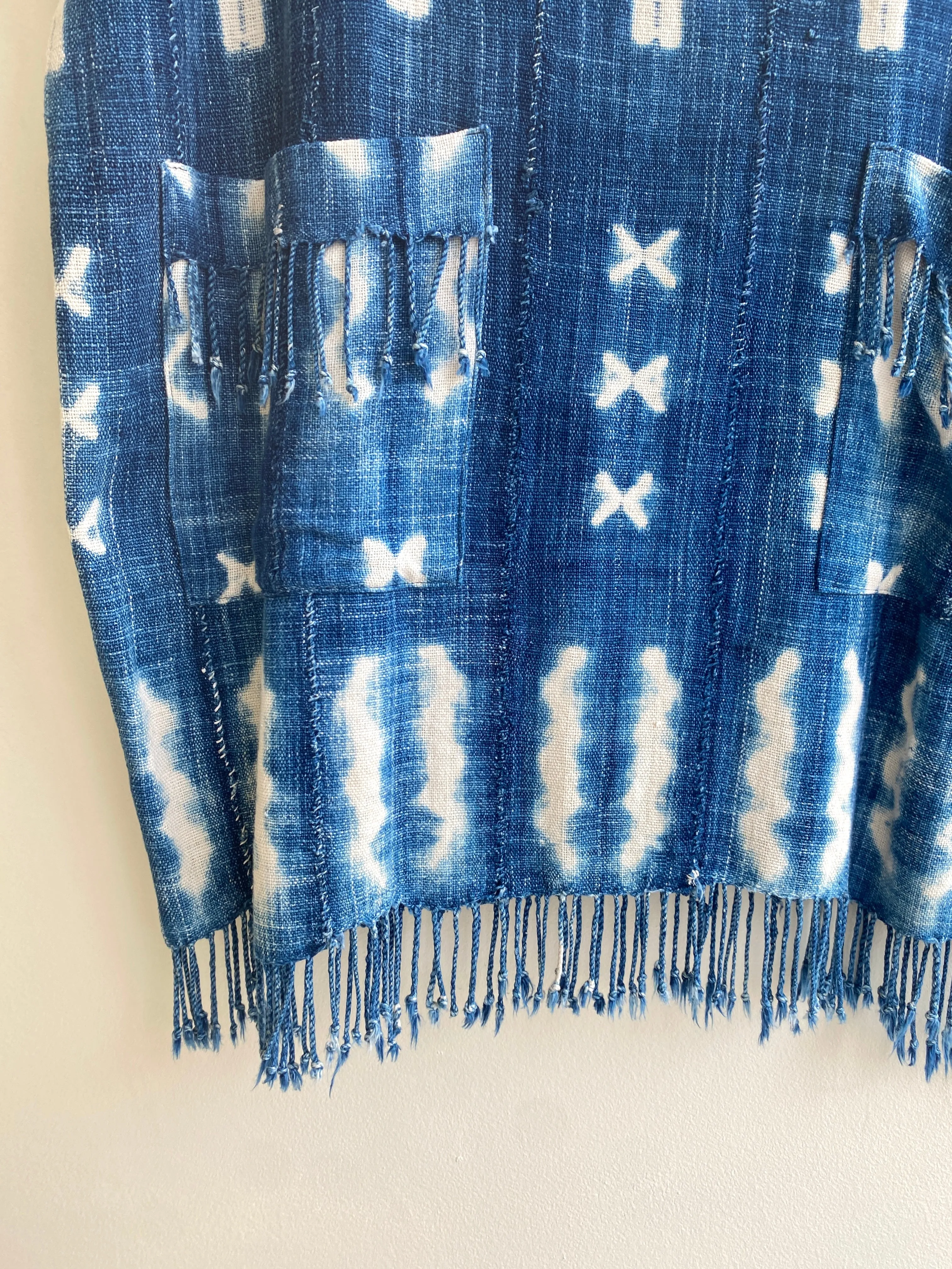 Indigo Shibori Tunic Dress (Cotton)