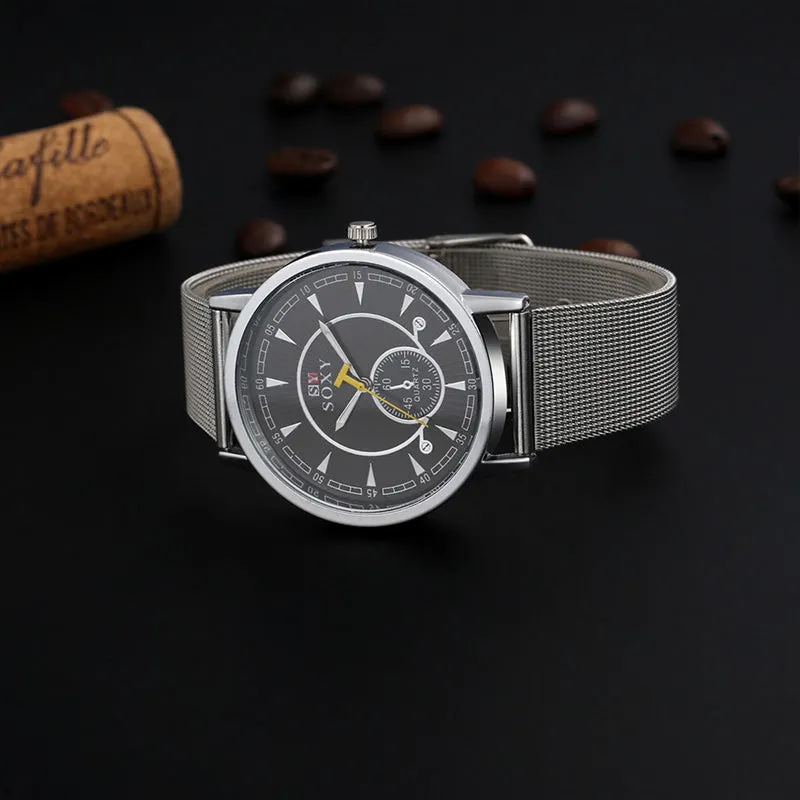 Men Watches SOXY Luxury Brand Full Steel Quartz Watch Fashion Sport Watches Men Wrist Watch Hour Clock relogio masculino