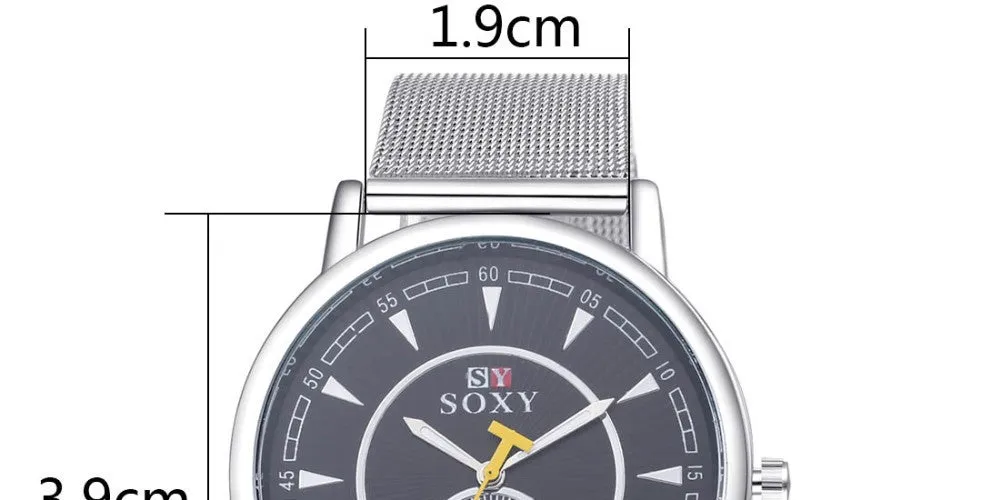 Men Watches SOXY Luxury Brand Full Steel Quartz Watch Fashion Sport Watches Men Wrist Watch Hour Clock relogio masculino