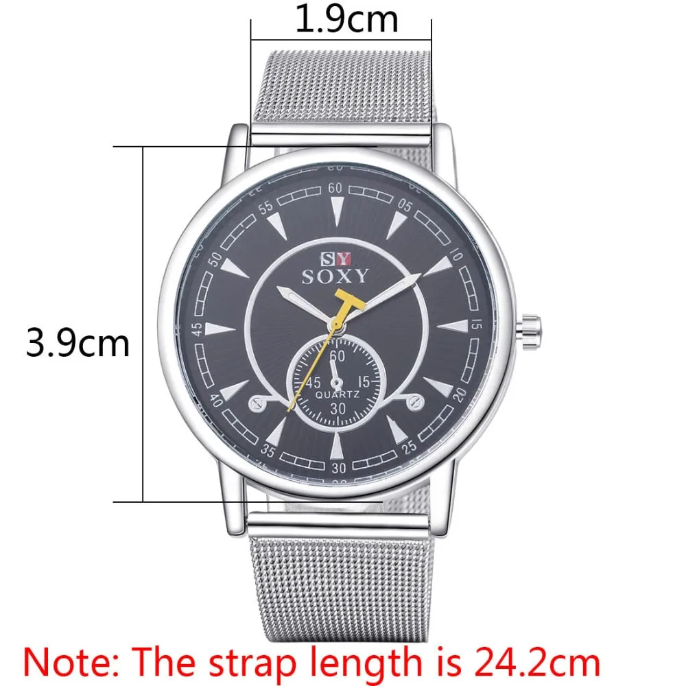 Men Watches SOXY Luxury Brand Full Steel Quartz Watch Fashion Sport Watches Men Wrist Watch Hour Clock relogio masculino