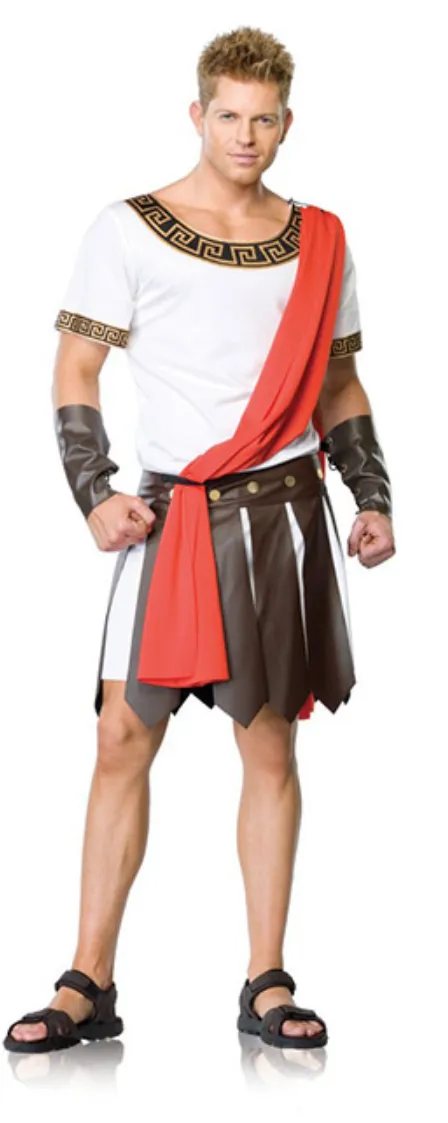 Mens JULIUS CAESAR COSTUME Roman Fancy Dress Toga Emperor Greek Ancient Tunic