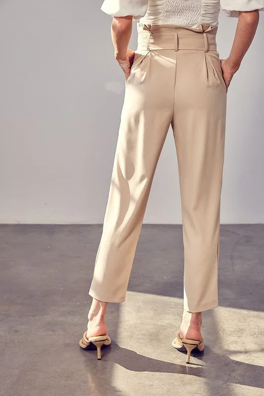 MODESTO PAPERBAG PANT - TAUPE