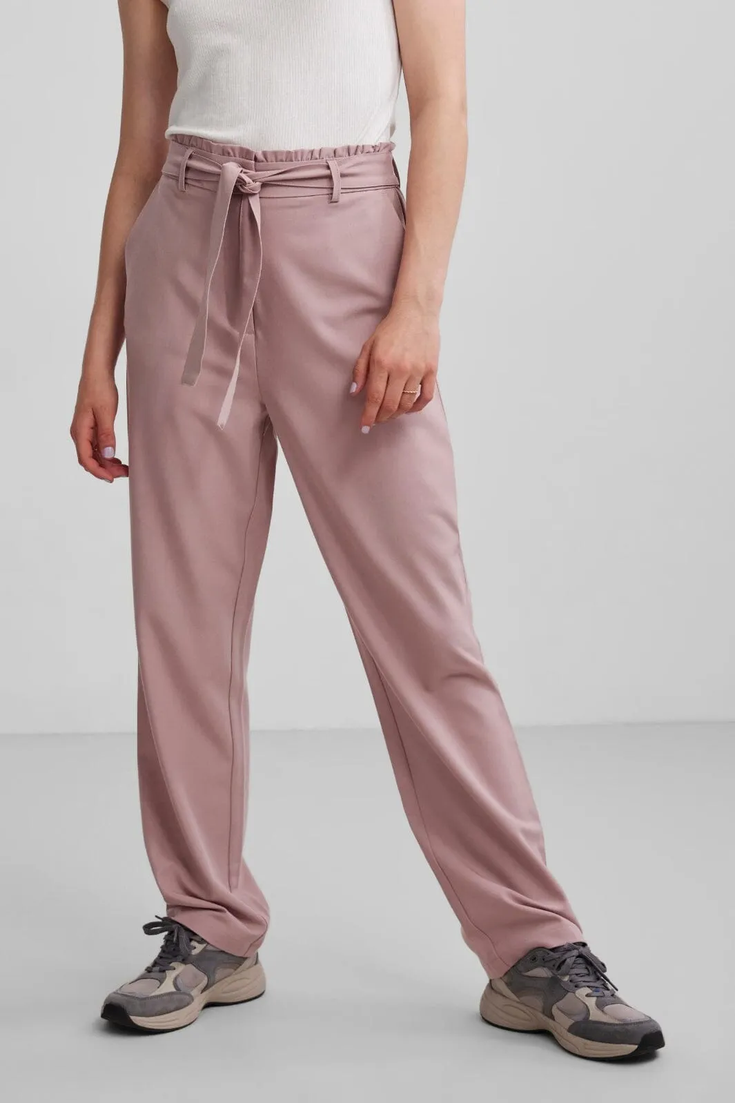 Pieces - Pcboss Paperbag Straight Pants - 4103916 Woodrose