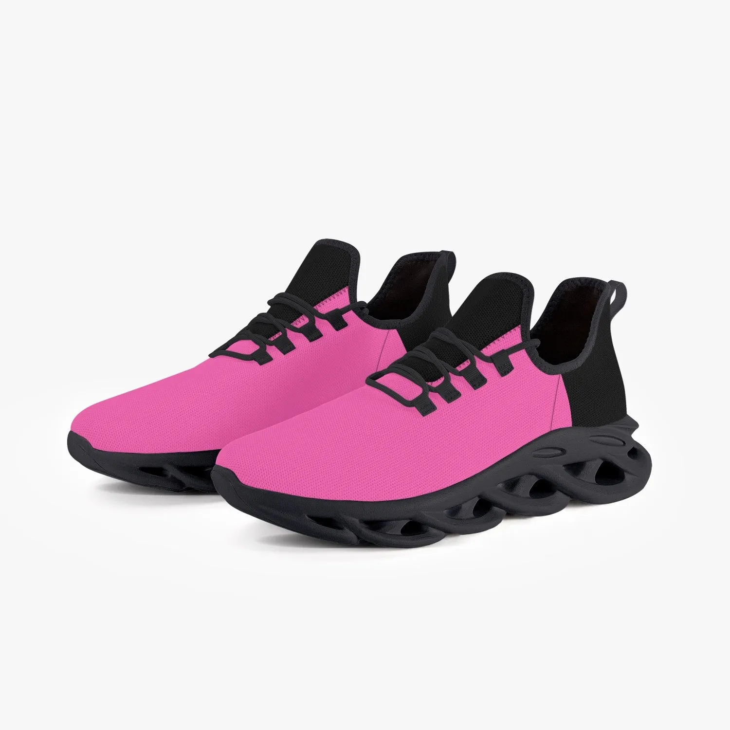 Pink and Black Bounce Mesh Knit Sneakers - Black