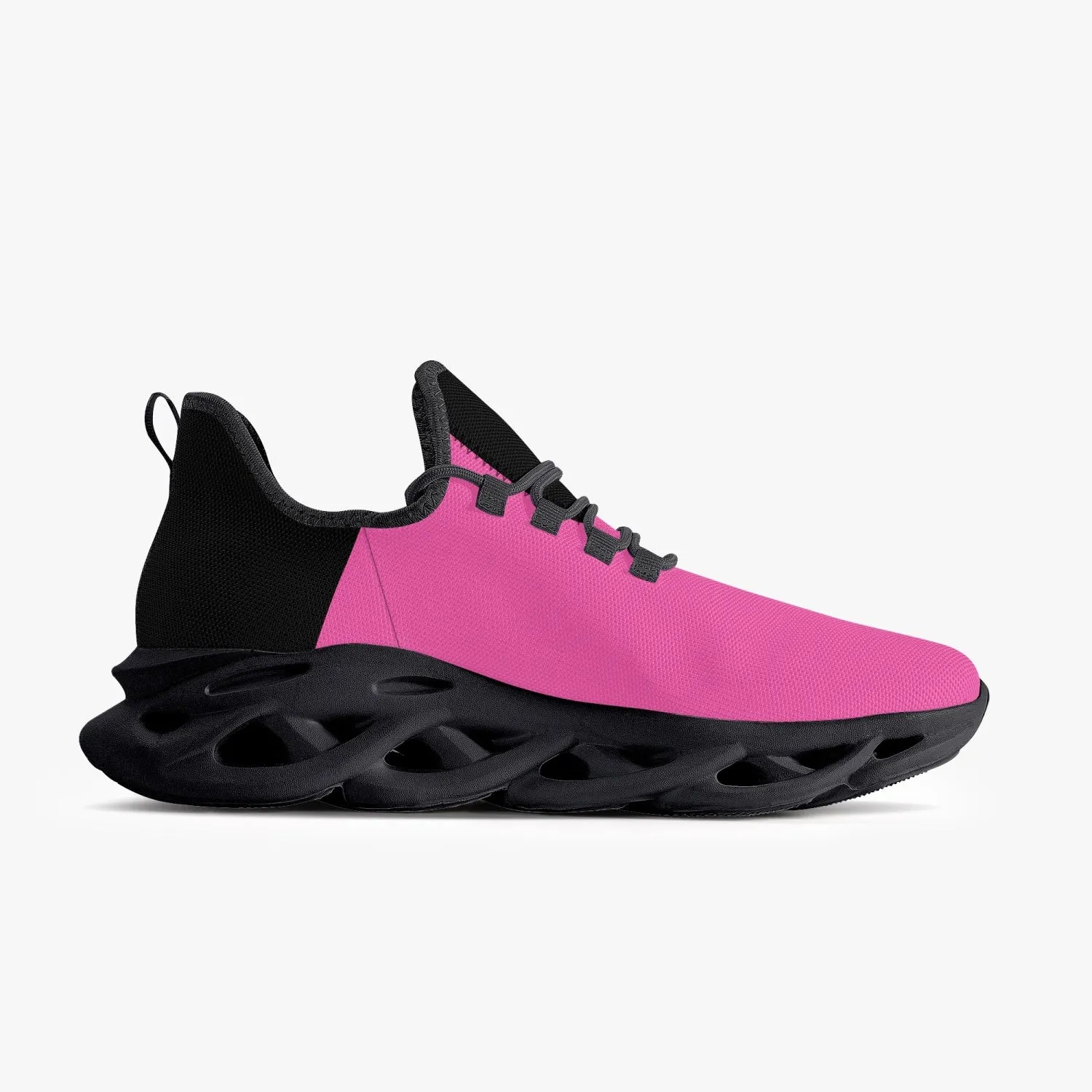 Pink and Black Bounce Mesh Knit Sneakers - Black