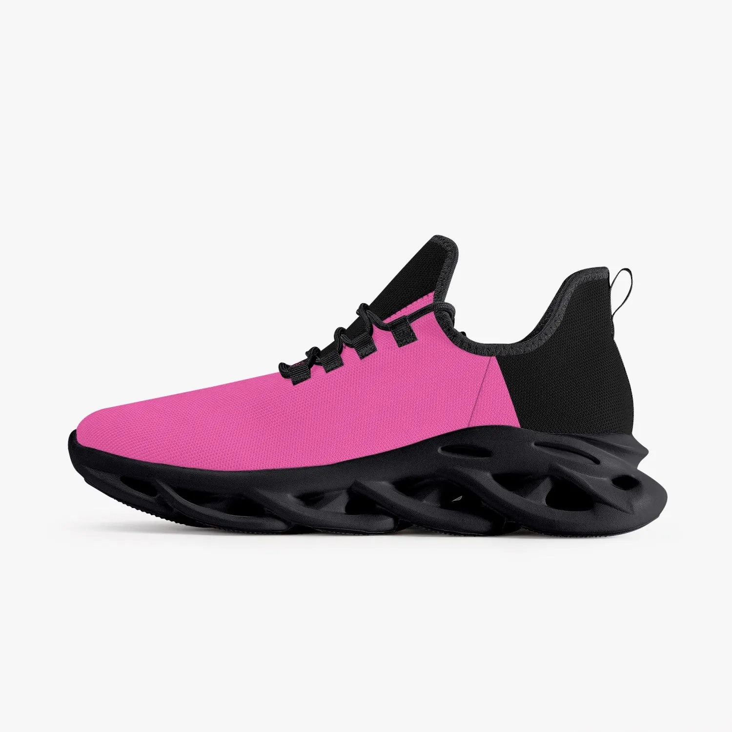 Pink and Black Bounce Mesh Knit Sneakers - Black