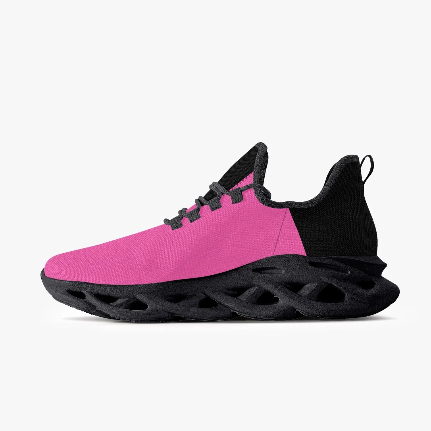 Pink and Black Bounce Mesh Knit Sneakers - Black