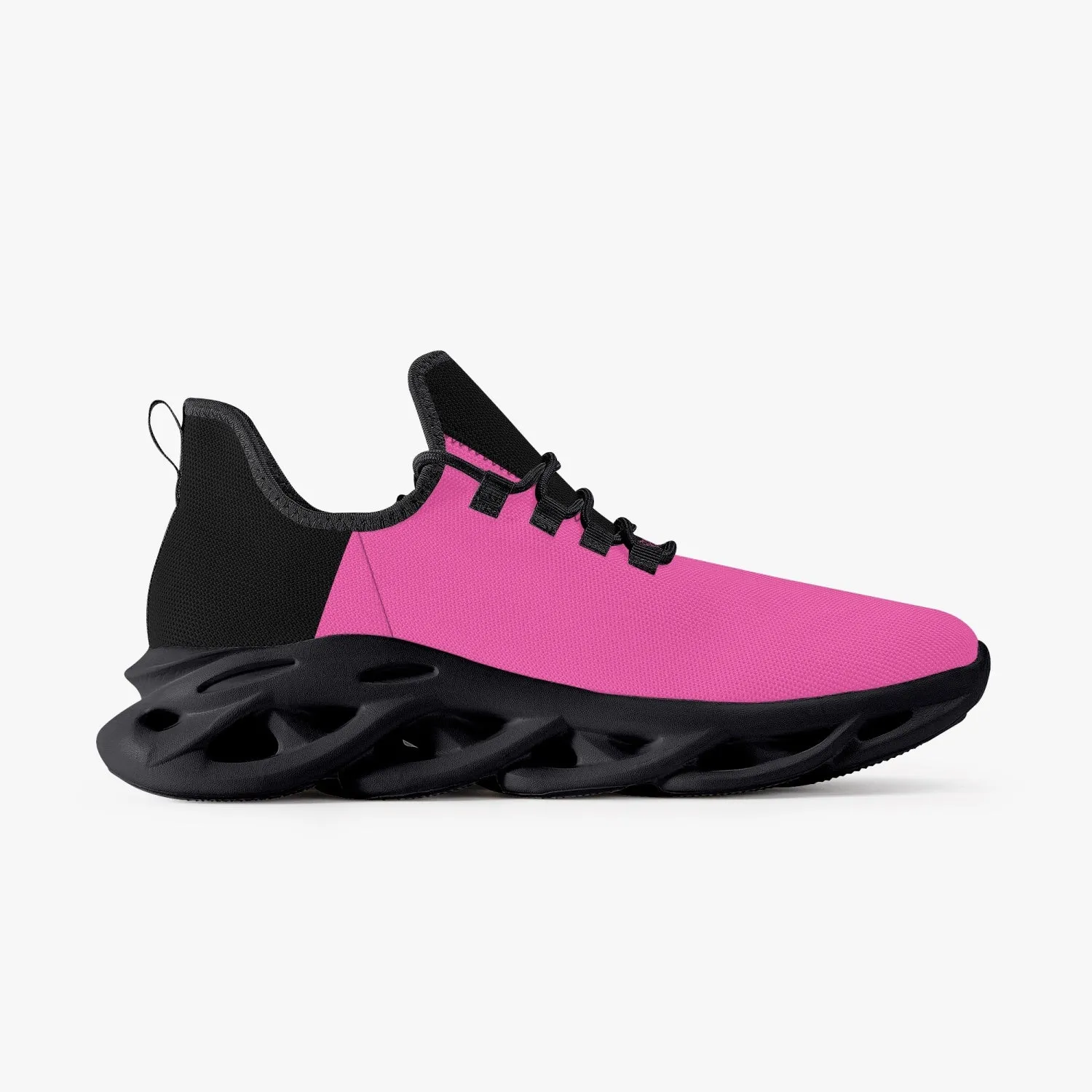 Pink and Black Bounce Mesh Knit Sneakers - Black