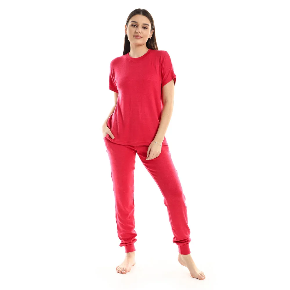Plain Comfy Slip On Pajama Set - Kady