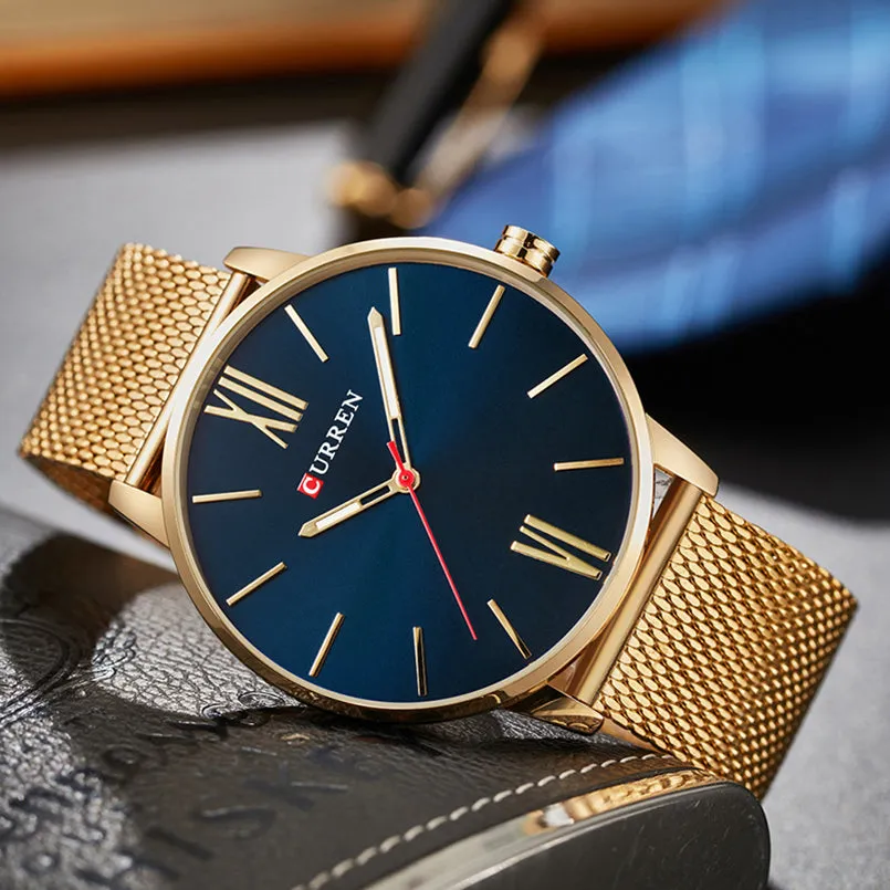 Relogio Masculino Men's Fashion Casual Business Wristwatches Curren Watches Men Brand Luxury Full Steel Quartz Watch Male Clock