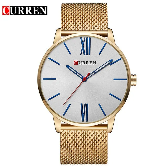 Relogio Masculino Men's Fashion Casual Business Wristwatches Curren Watches Men Brand Luxury Full Steel Quartz Watch Male Clock