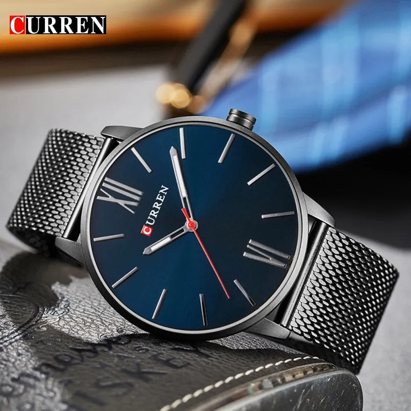 Relogio Masculino Men's Fashion Casual Business Wristwatches Curren Watches Men Brand Luxury Full Steel Quartz Watch Male Clock