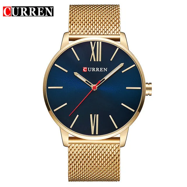 Relogio Masculino Men's Fashion Casual Business Wristwatches Curren Watches Men Brand Luxury Full Steel Quartz Watch Male Clock